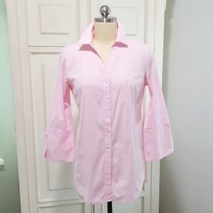 Jones of New York button down pink tunic with bell sleeves